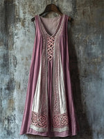 Vintage Viking Celtic Knot Patchwork Cozy Tank Dress