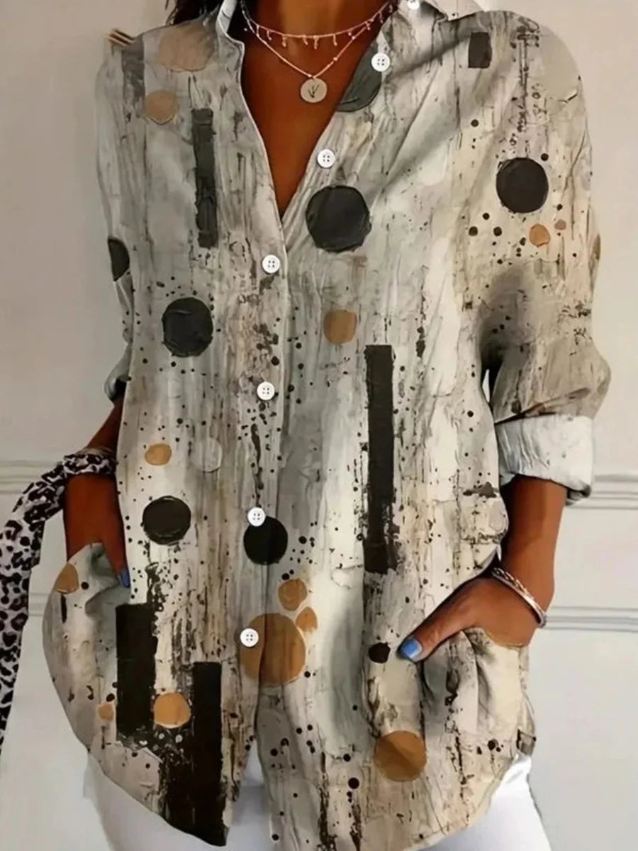 Vintage Casual Long Sleeve Blouse