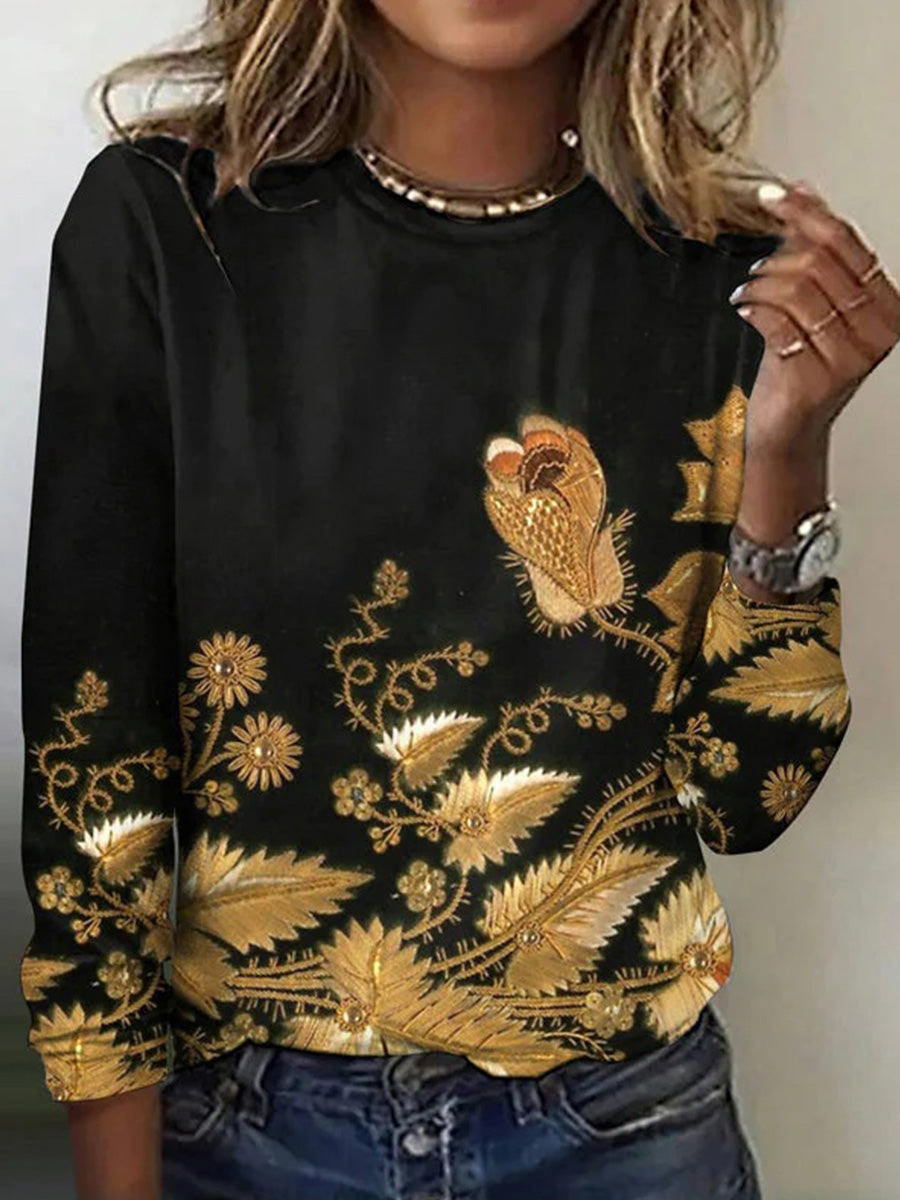 Vintage Floral Print T-Shirt