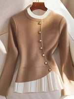 Chic Apricot Long Sleeve Sweater