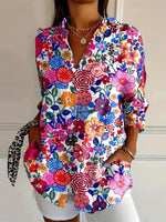 Chic Long Sleeve Floral Print Shirt