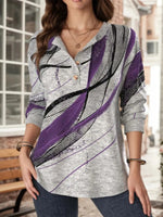 Vintage Gradient Long Sleeve Blouse