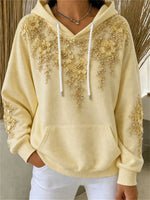 Casual Floral Long Sleeve Hoodie