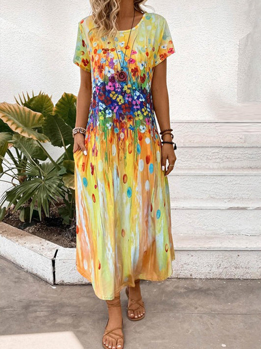 Summer Colourful Bohemian Dress