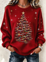 Casual Christmas Crew Neck Long Sleeve Sweatshirt