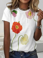 Simple Print Short Sleeve Top