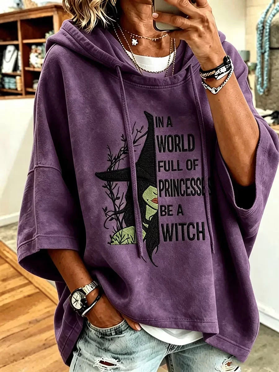 Casual Text Letters 3/4 Sleeve Hoodie