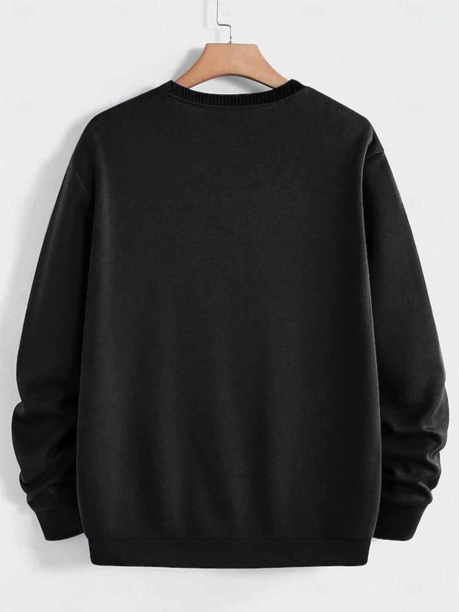 Casual Round Neck Graphic Print Pullover