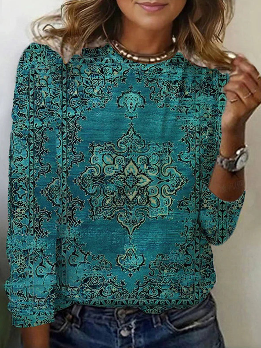 Vintage Ethnic Print T-Shirt