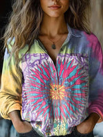 Colorful Abstract Print Blouse