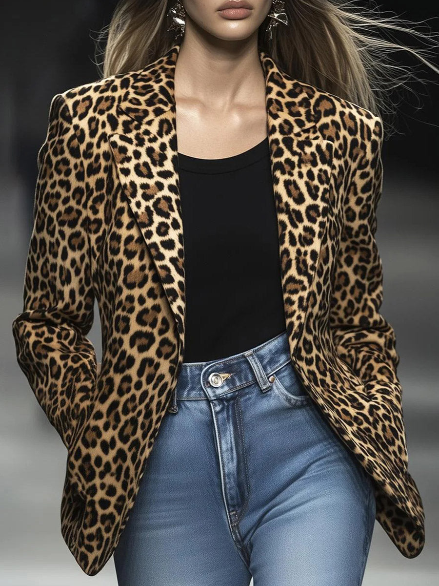 Wild Leopard Long Sleeve Blazer