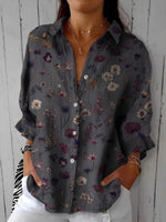 Vintage Floral Print Blouse