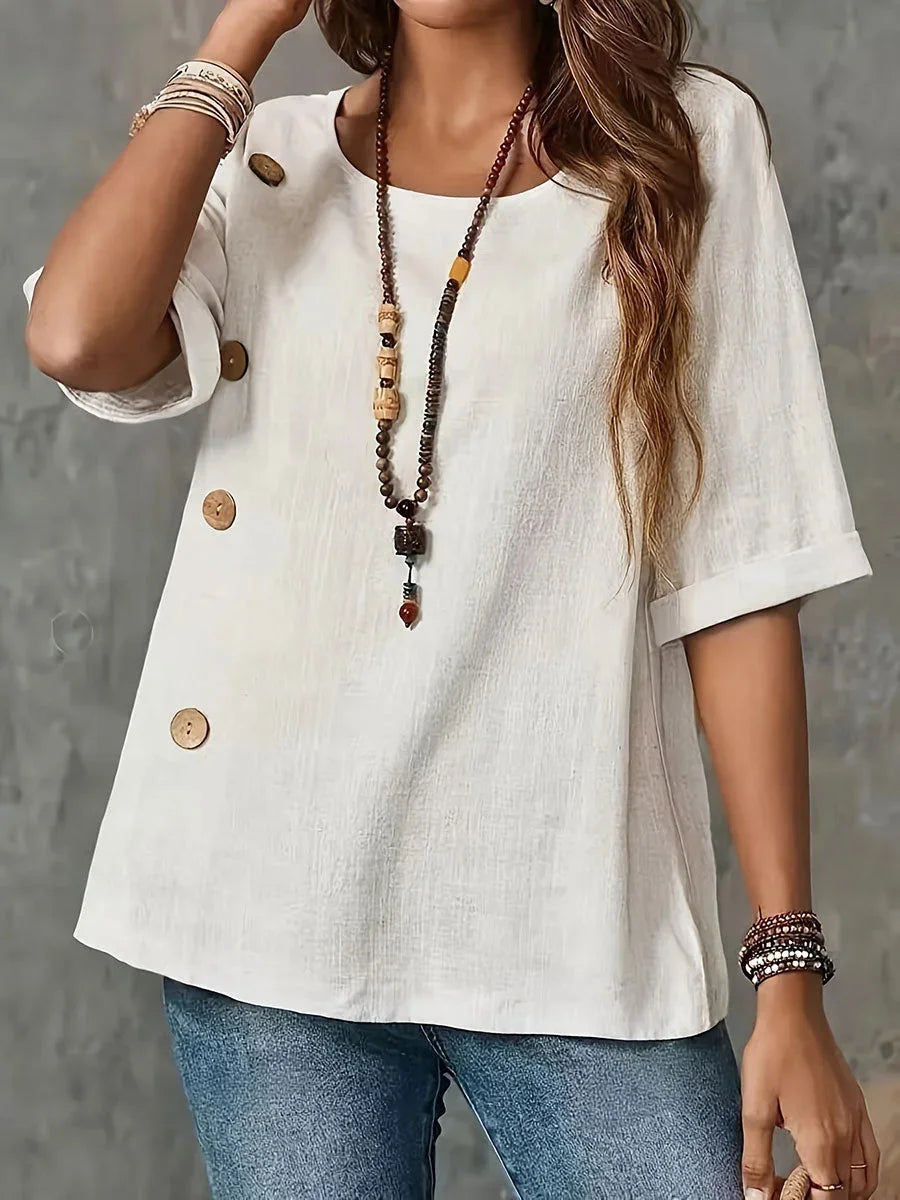 Women's Casual Round Neck Half Sleeve T-shirt