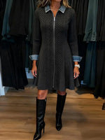 Groovy Color Block Long Sleeve Mini Dress