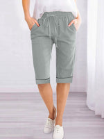 Summer Drawstring High Waist Pocket Shorts