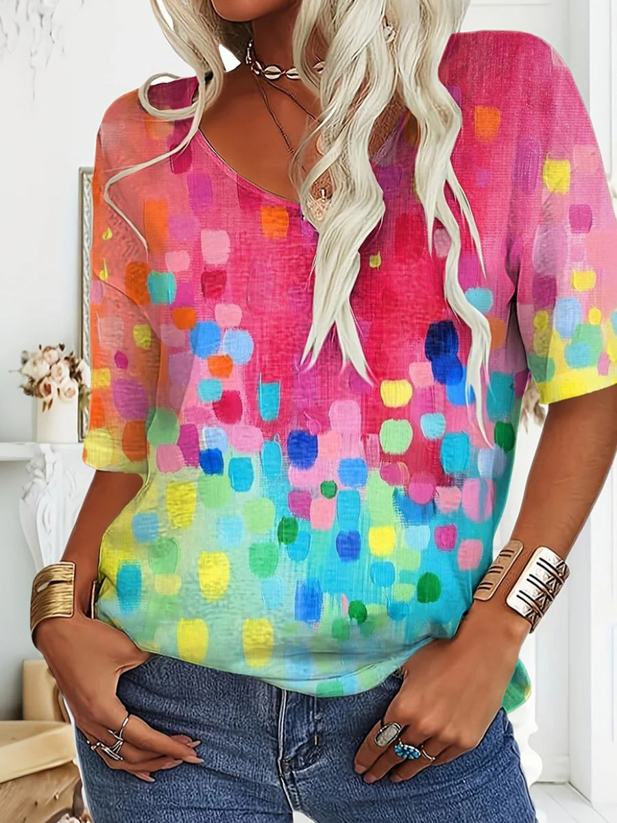 Stunning Round Neck Short Sleeve Top