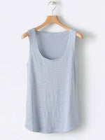 Solid Square Neck Casual Tank Tops
