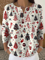 Christmas Tree Print Long Sleeve Cardigan Sweater