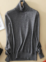Solid High Neck Long Sleeve Sweater