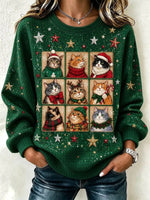 Vintage Christmas Crew Neck Long Sleeve Sweatshirt