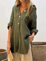 Plain Long Sleeve Loose Blouse