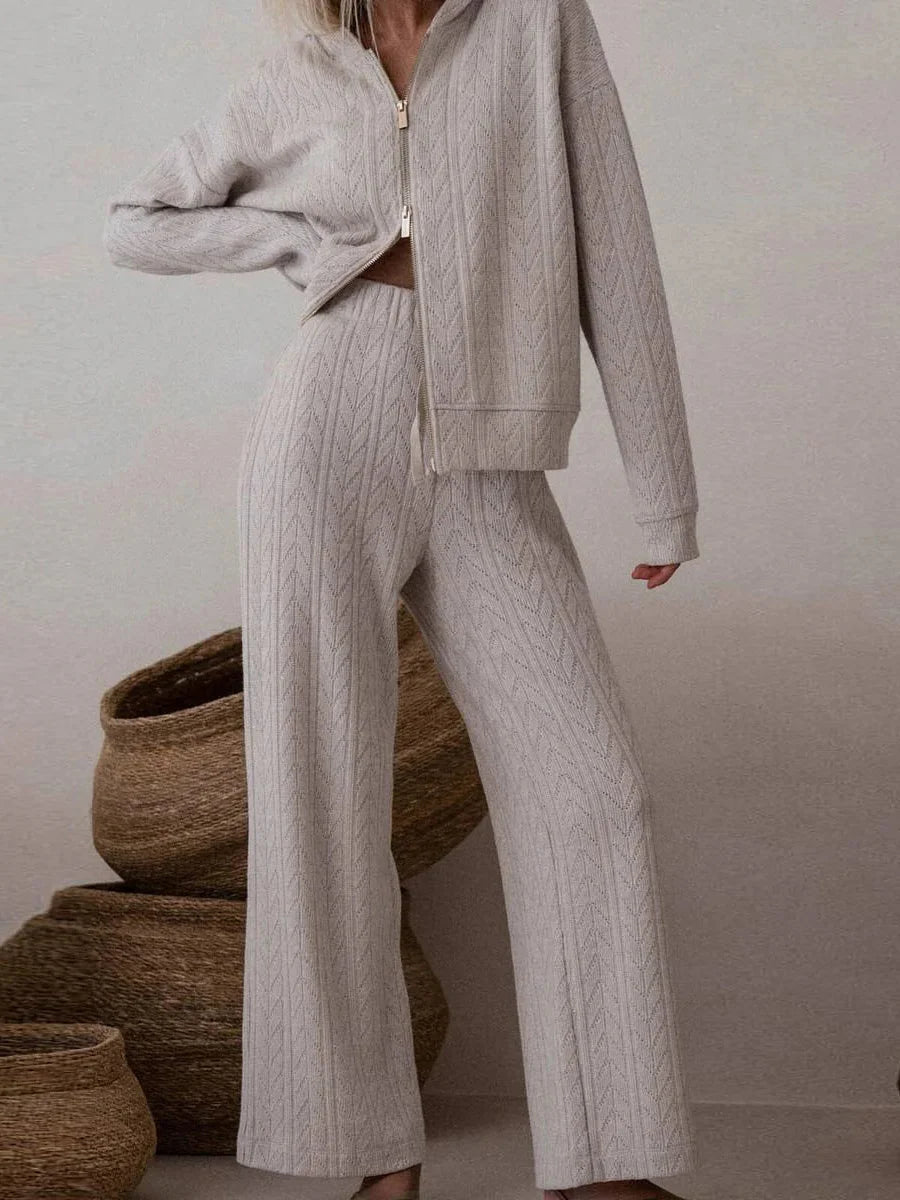 Baggy Grey Plain Hoodie Two Piece Set