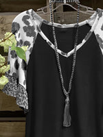 Casual Leopard Print Short Sleeve Blouse