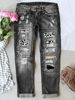 Stretch Ripped Frayed Raw Hem Distressed Jeans