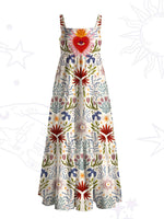 Sacred Flame Heart Wide Straps Maxi Dress