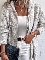 Casual Long Sleeve Knitted Hoodie Cardigan