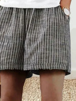 Women's Casual Loose Cotton Striped Shorts