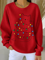 Casual Christmas Crew Neck Long Sleeve Sweatshirt