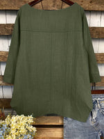 Green Plain Long Sleeve Top