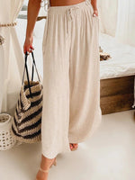 Solid Color Wide Leg Pants