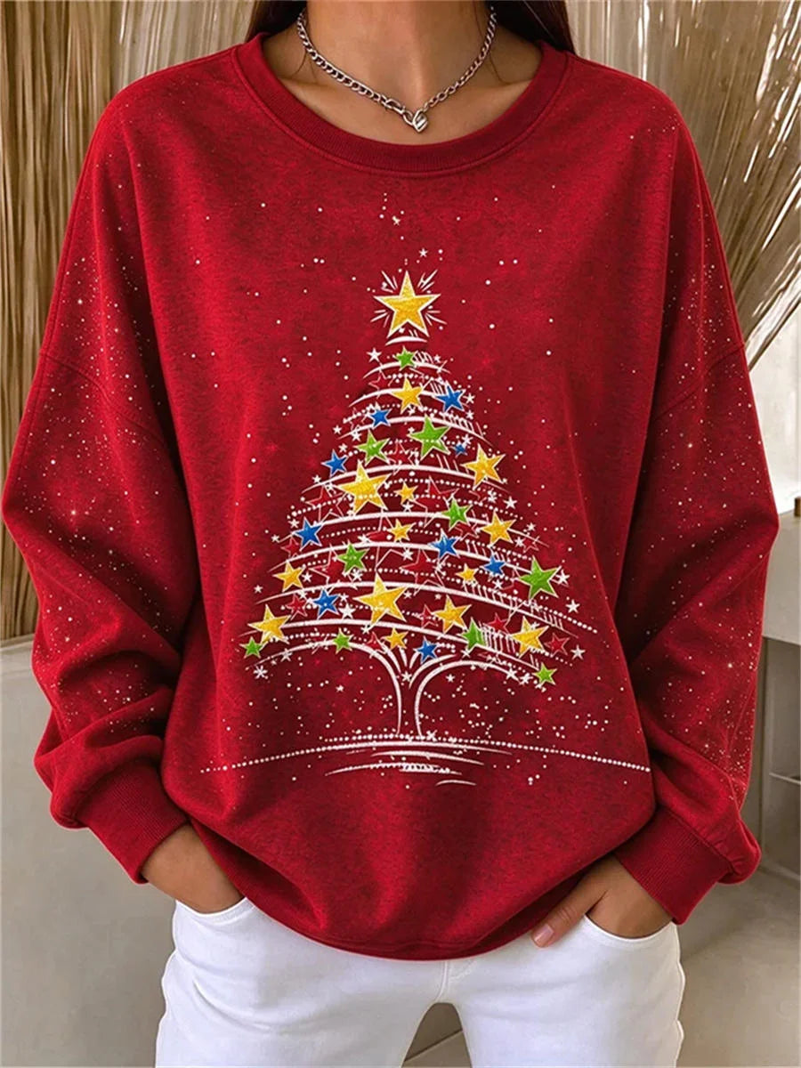 Vintage Christmas Crew Neck Long Sleeve Sweatshirt