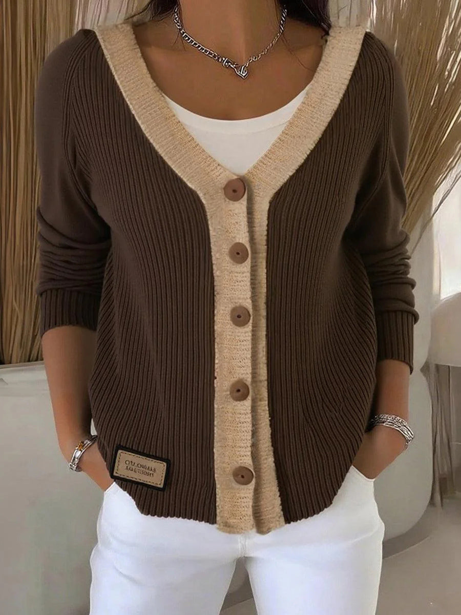 Retro Coffee Long Sleeve Cardigan