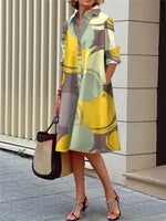 Urban Abstract Polka Dots Long Sleeve Shirt Dress