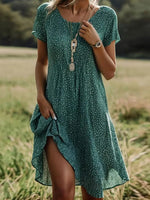 Women’s Casual Polka Dot Short Sleeve Summer Dress