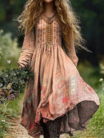 Vintage Ethnic Print Dress