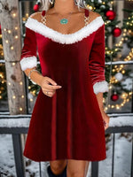 Winter Party V-Neck Strapless Velvet Dresses