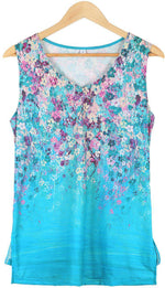 Floral Print Casual V-neck Sleeveless Blouse