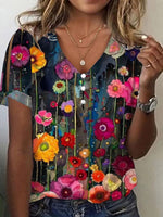 Modern V-Neck Split Sleeve Top