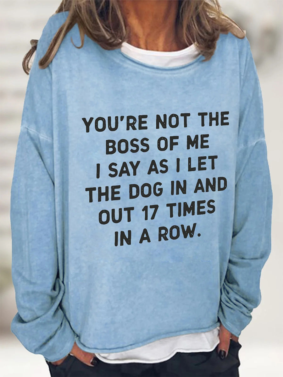 Blue Casual Crew Neck Letters Sweatshirt