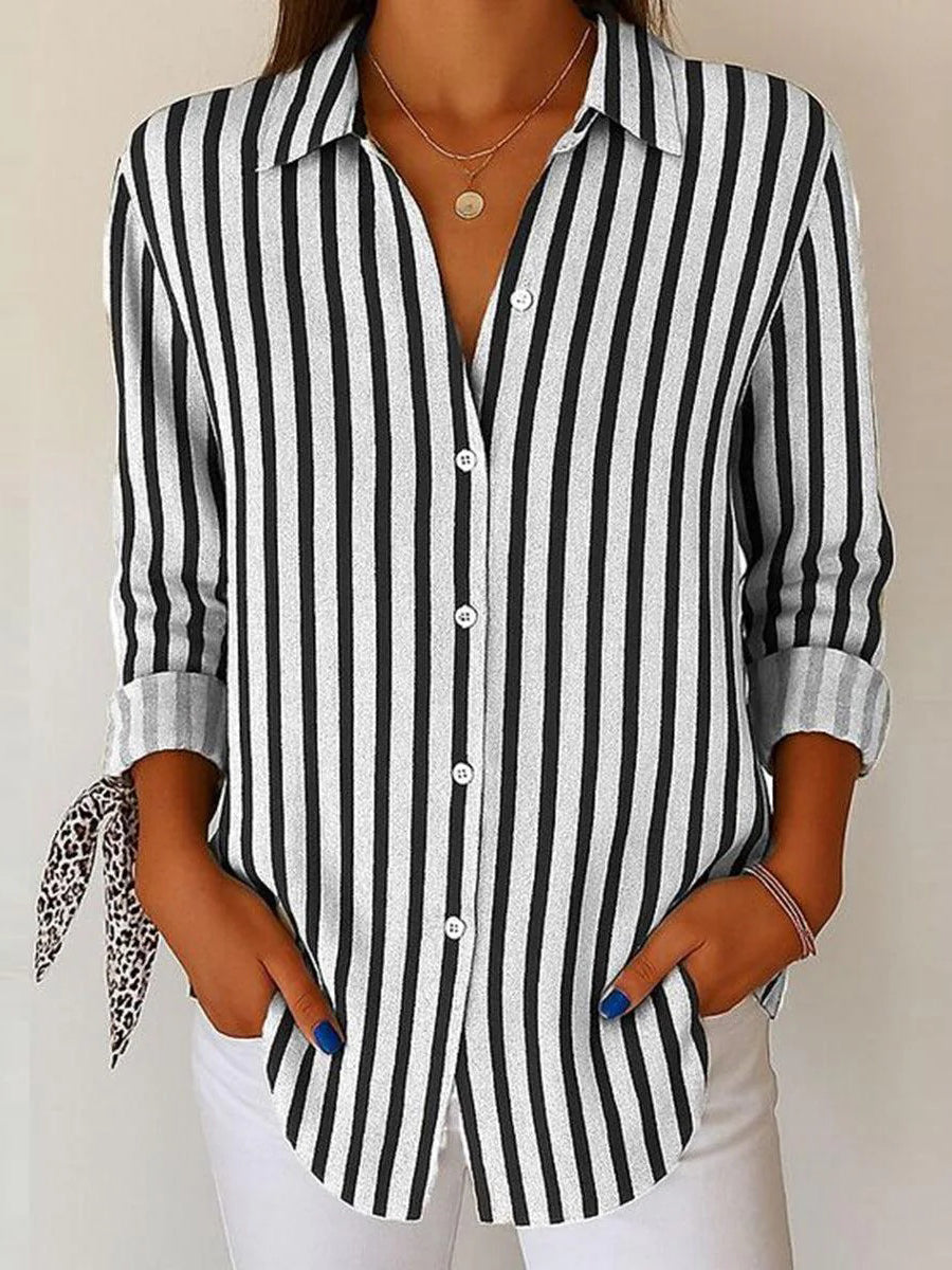 Chic Long Sleeve Striped Top
