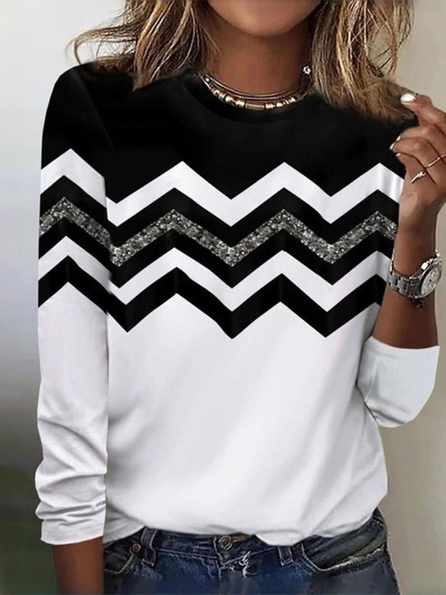 Black Casual Colour Block Blouse