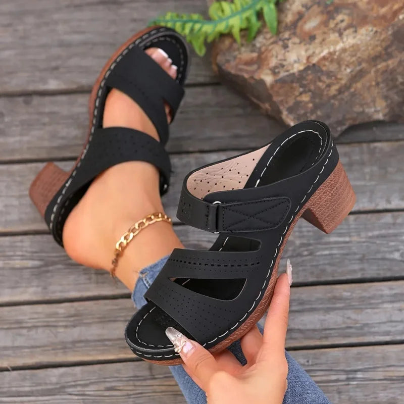 Women's Summer High-Heel Cutout Sandals