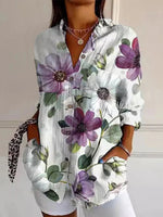 Vintage Floral Print Blouse