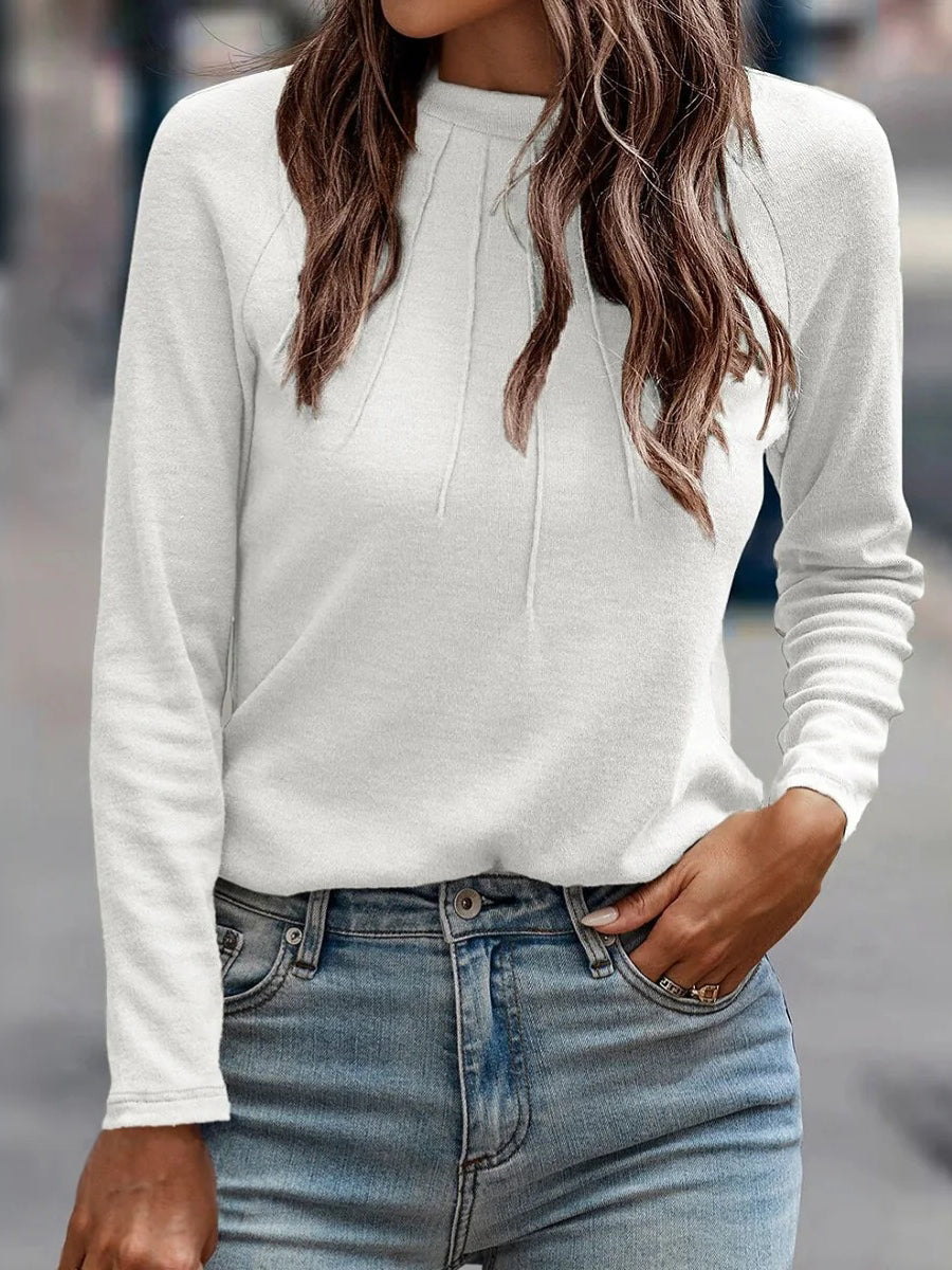 Simple Long Sleeve Plain Top