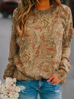 Paisley Long Sleeve Round Neck Sweatshirt