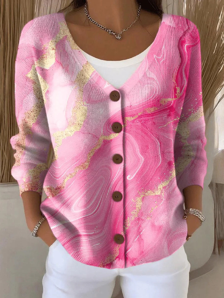 Showy Pink Long Sleeve Cardigan